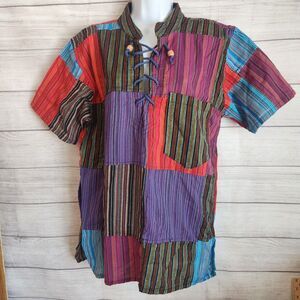Shopholic Fashion Medium Patchwork Boho Tunic Festival Hippie